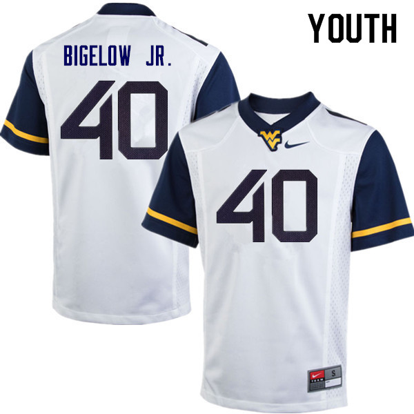NCAA Youth Kenny Bigelow Jr. West Virginia Mountaineers White #40 Nike Stitched Football College Authentic Jersey WM23H53QQ